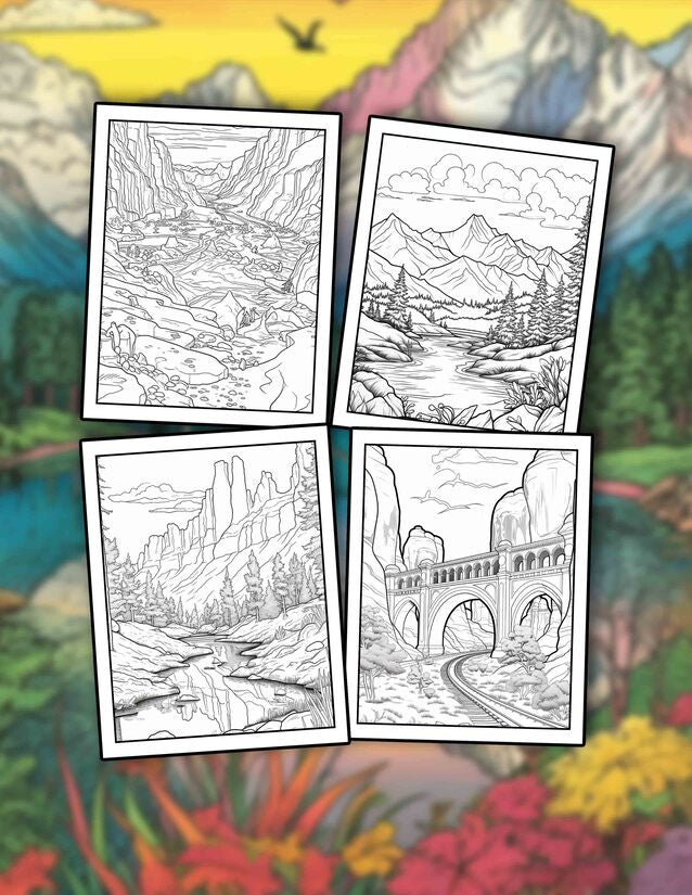 National Parks 25 Pages Printable Coloring Book
