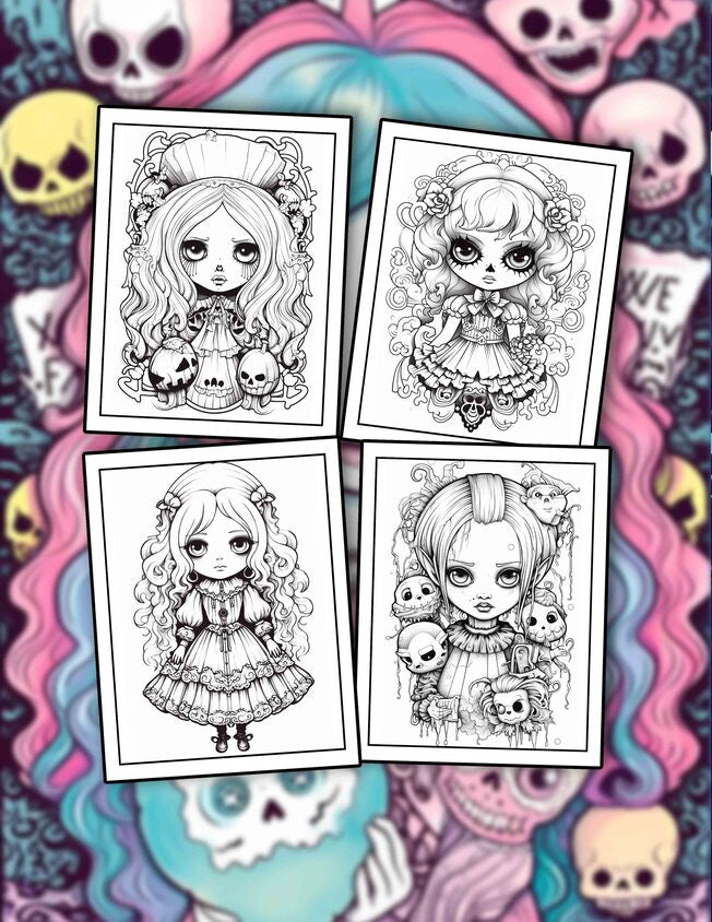 Creepy Kawaii 30 Pages Printable Coloring Book