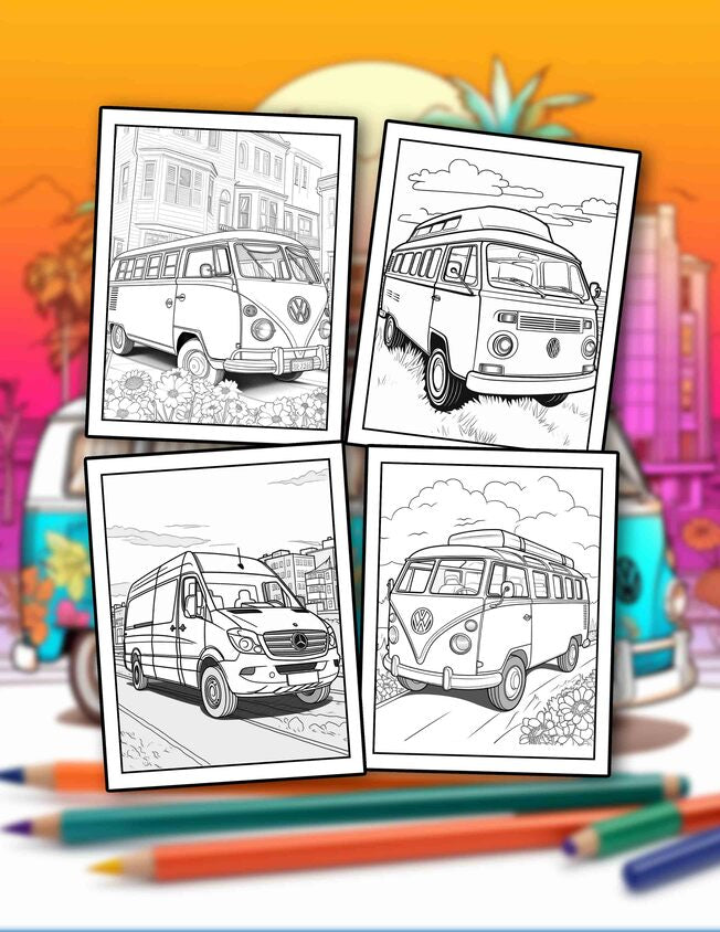 Van Life 30 Pages Printable Coloring Book