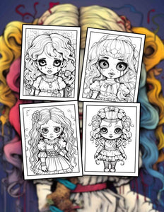 Creepy Doll 30 Pages Printable Coloring Book