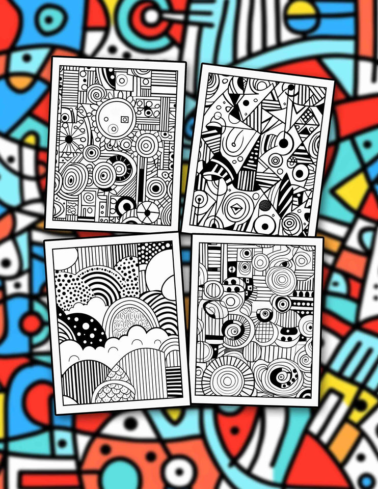 Abstract Pattern 30 Pages Printable Coloring Book