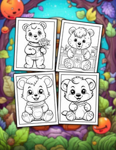 Teddy Bear 30 Pages Printable Coloring Book