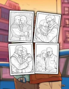 Old Man Gay Love 30 Pages Printable Coloring Book