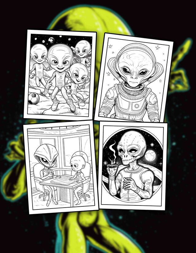 Alien Life 30 Pages Printable Coloring Book