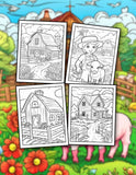 Farm Life For Kids 30 Pages Printable Coloring Book