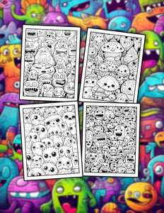 Monster Doodles 30 Pages Printable Coloring Book