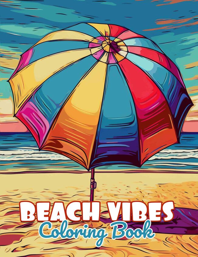 Beach Vibes 30 Pages Printable Coloring Book