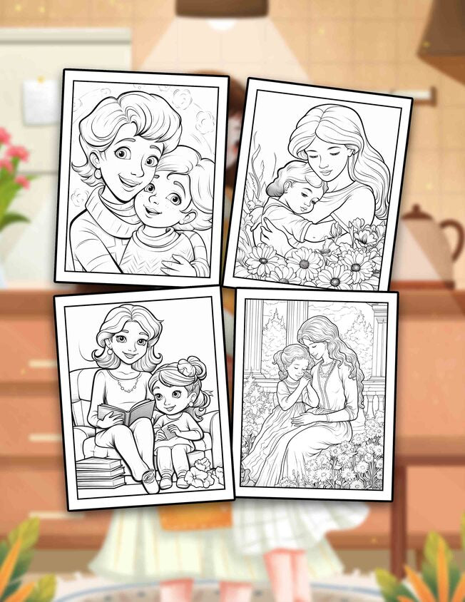 Mother's Day 30 Pages Printable Coloring Book