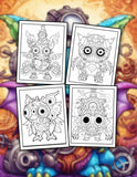 Adorable Steampunk Monster 30 Pages Printable Coloring Book