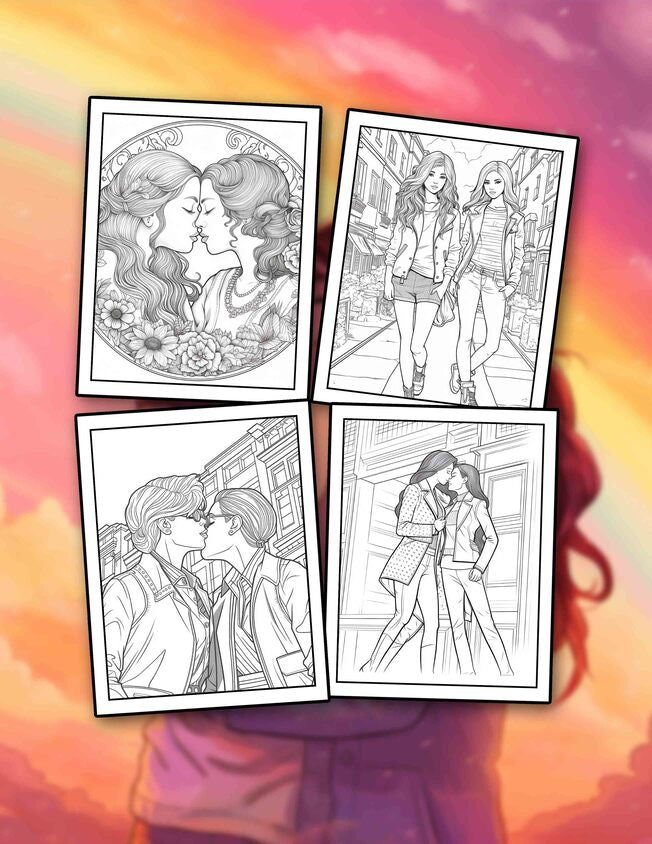 Lesbian Love 30 Pages Printable Coloring Book