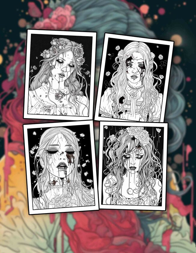 Beauty Horror 25 Pages Printable Coloring Book