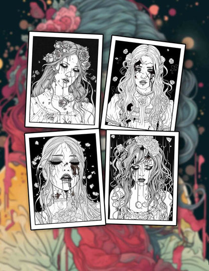 Beauty Horror 25 Pages Printable Coloring Book