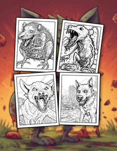 Zombie Animal 30 Pages Printable Coloring Book