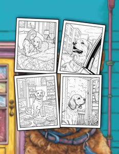 Living With Dog 30 Pages Printable Coloring Book