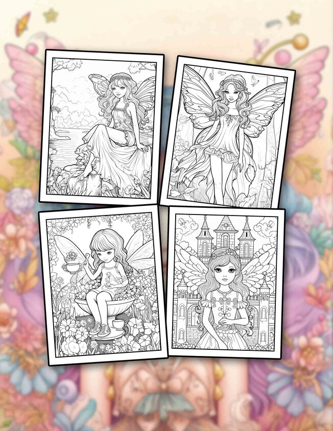Fairyland 30 Pages Printable Coloring Book