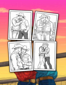 Gay Cowboy 30 Pages Printable Coloring Book