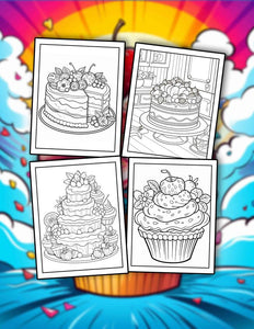 Sweet Desserts 30 Pages Printable Coloring Book