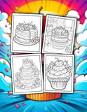 Sweet Desserts 30 Pages Printable Coloring Book