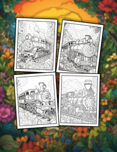 Enchanted Train 25 Pages Printable Coloring Book