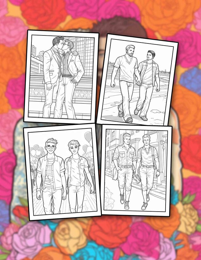 Gay Love 30 Pages Printable Coloring Book