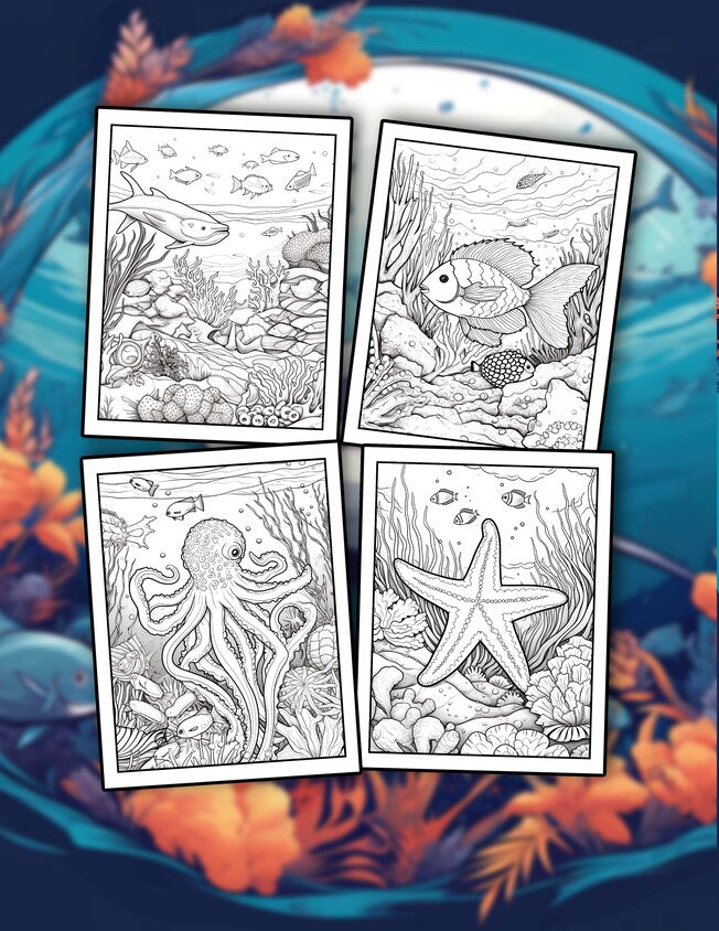 Under The Sea 30 Pages Printable Coloring Book