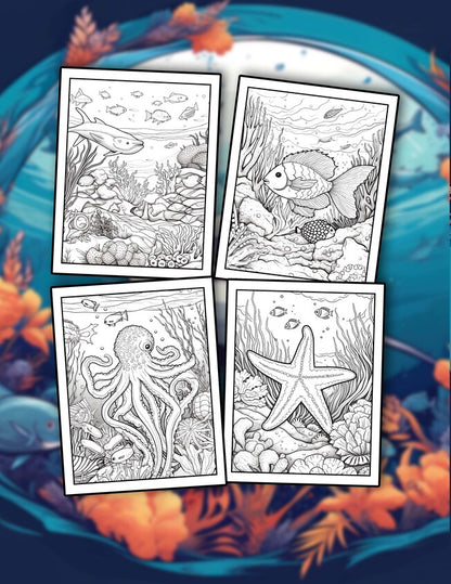Under The Sea 30 Pages Printable Coloring Book