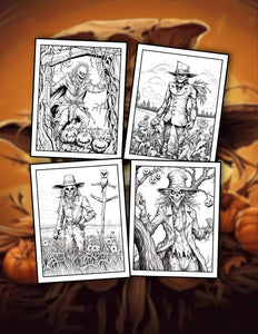 Creepy scarecrow 30 Pages Printable Coloring Book