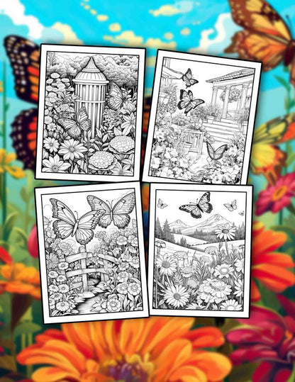 The Butterfly Garden 30 Pages Printable Coloring Book