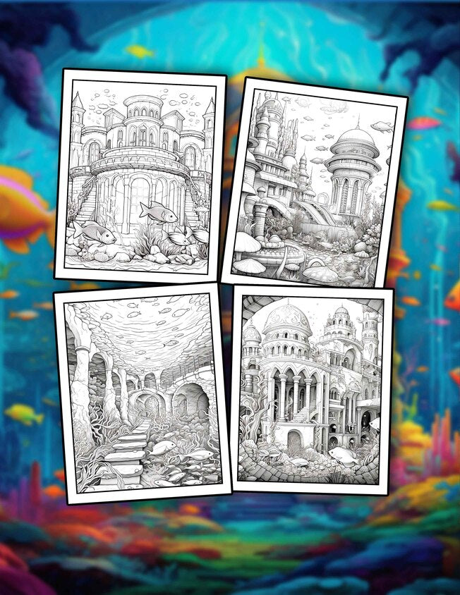 Underwater Wonders 30 Pages Printable Coloring Book