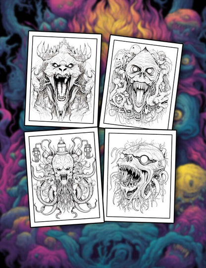 Creepy Creature 35 Pages Printable Coloring Book