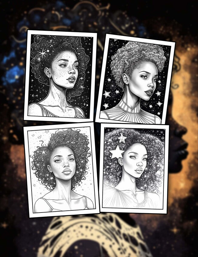 Beautiful Black Girl 30 Pages Printable Coloring Book