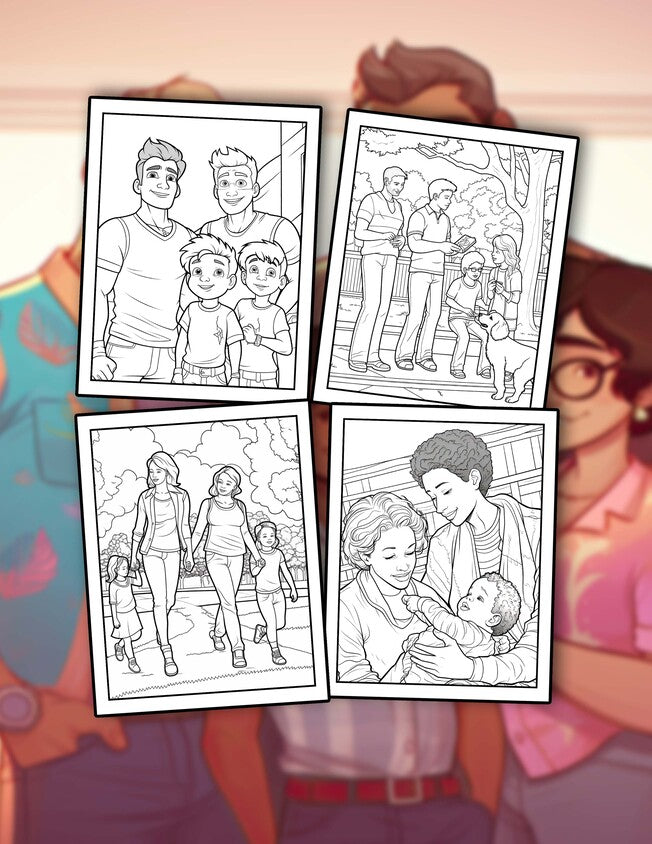 LGBTQ Family 30 Pages Printable Coloring Book