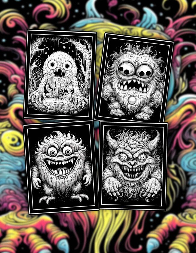 Midnight Monster 30 Pages Printable Coloring Book
