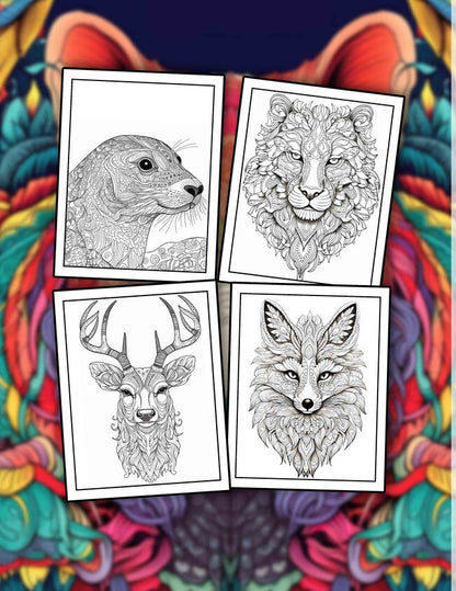 Animal Kingdom 25 Pages Printable Coloring Book