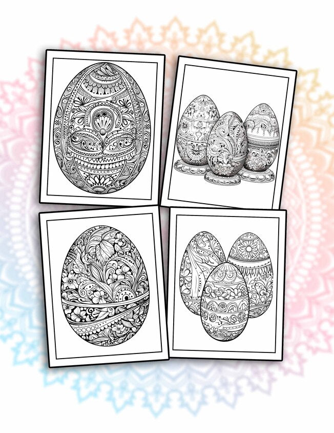 Mandala Easter Egg o 30 Pages Printable Coloring Book