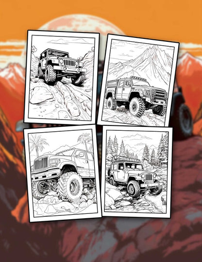 Off Road 30 Pages Printable Coloring Book