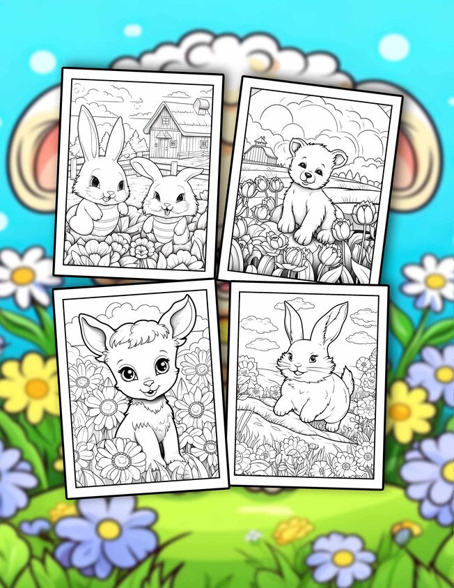 Cute Spring 30 Pages Printable Coloring Book