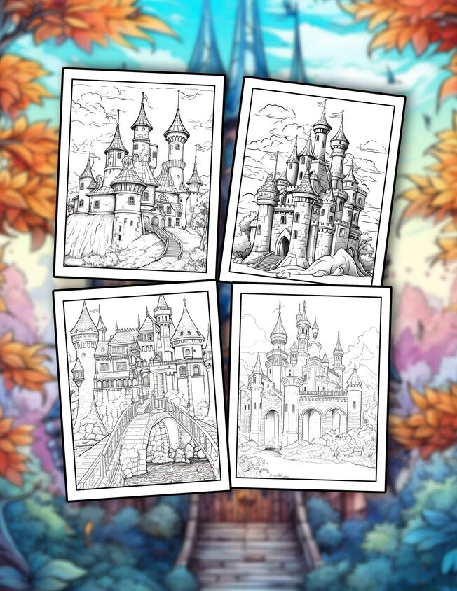 The Medieval Castle 30 Pages Printable Coloring Book