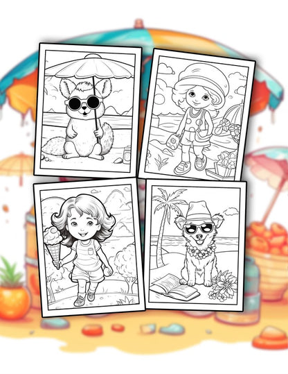Cute Summer 30 Pages Printable Coloring Book