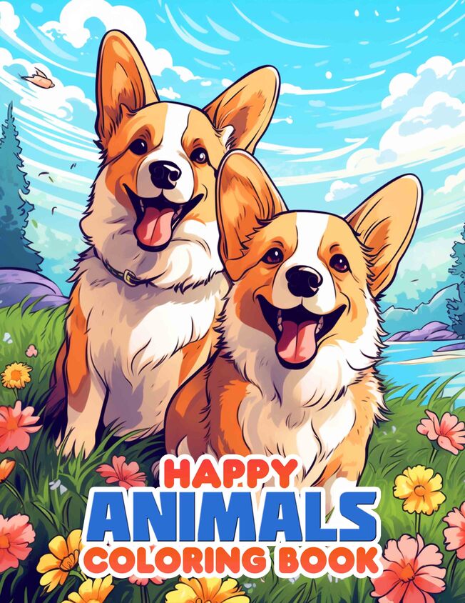 Happy Animals 30 Pages Printable Coloring Book