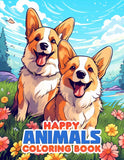 Happy Animals 30 Pages Printable Coloring Book