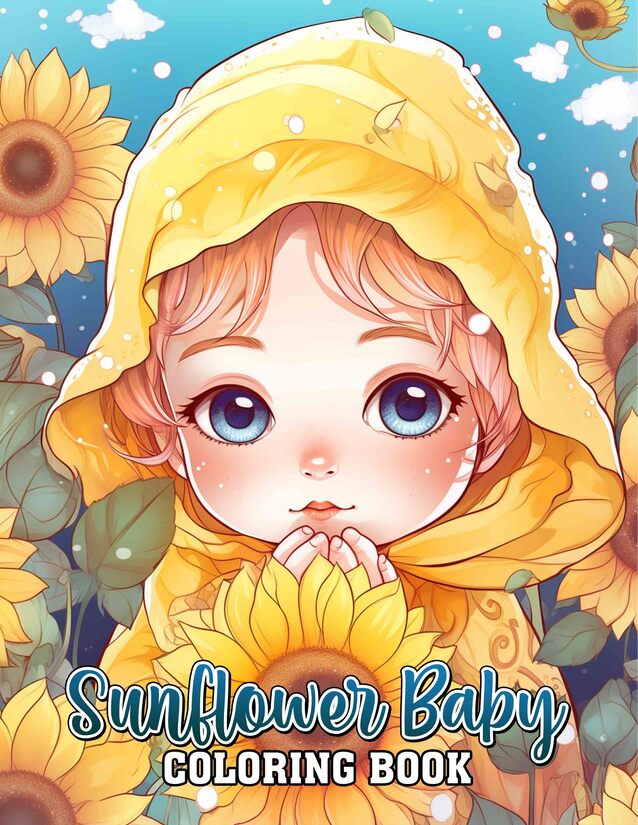 Sunflower Baby 30 Pages Printable Coloring Book