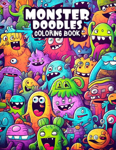 Monster Doodles 30 Pages Printable Coloring Book