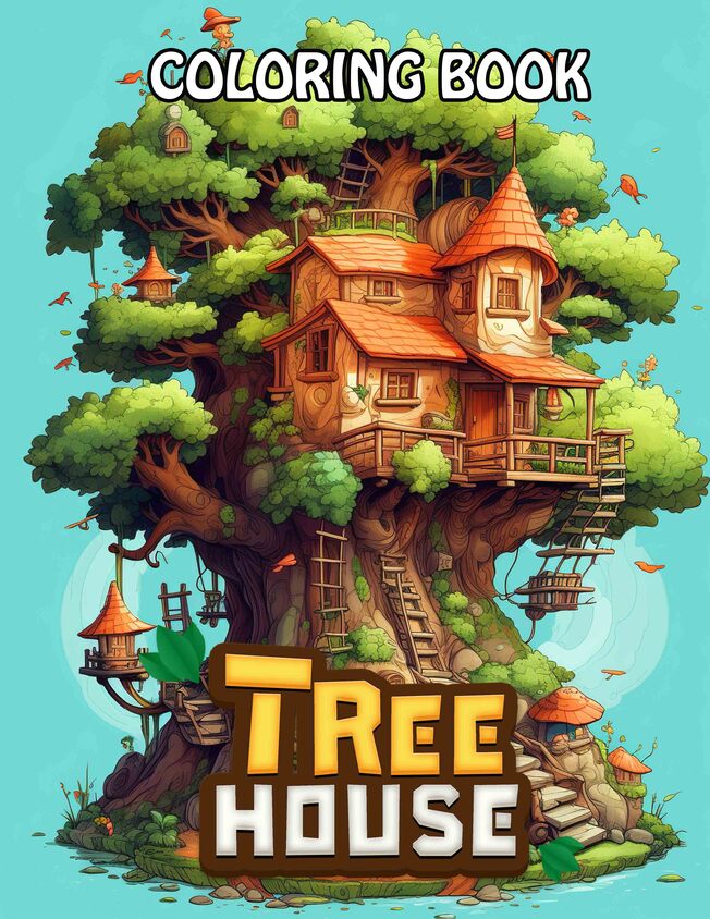Tree House 30 Pages Printable Coloring Book