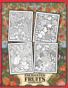 Enchanted Fruits 25 Pages Printable Coloring Book