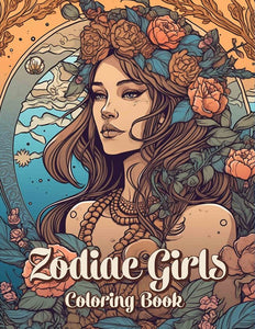 Zodiac Girls 30 Pages Printable Coloring Book