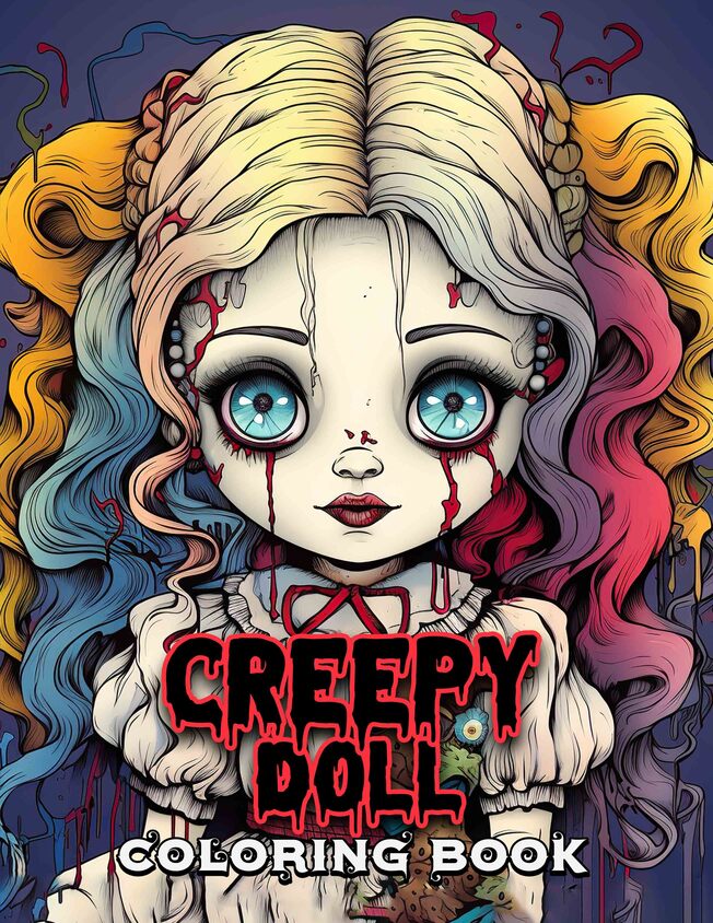 Creepy Doll 30 Pages Printable Coloring Book