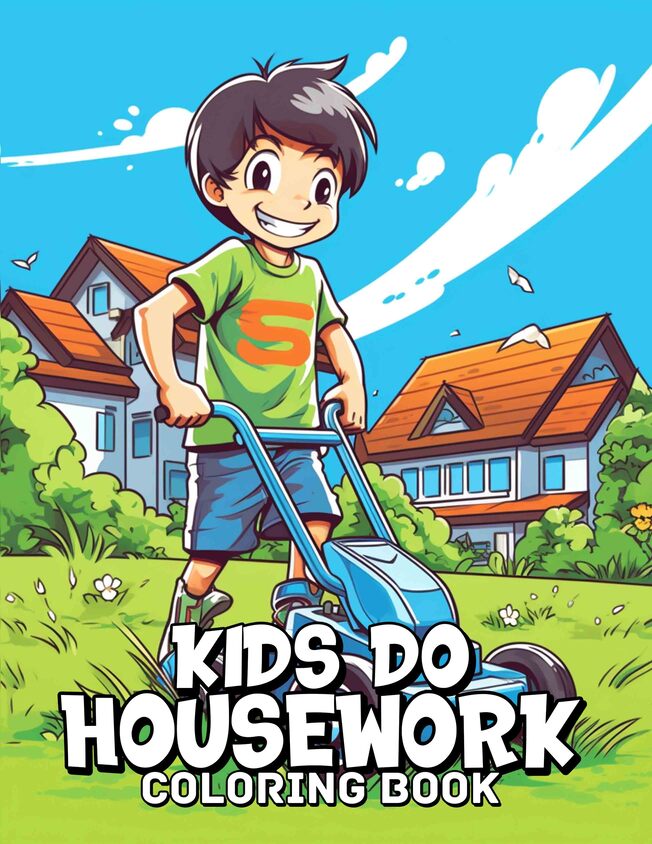 Kids Do Housework 30 Pages Printable Coloring Book