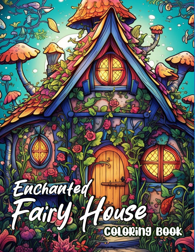 Enchanted Fairy House 25 Pages Printable Coloring Book
