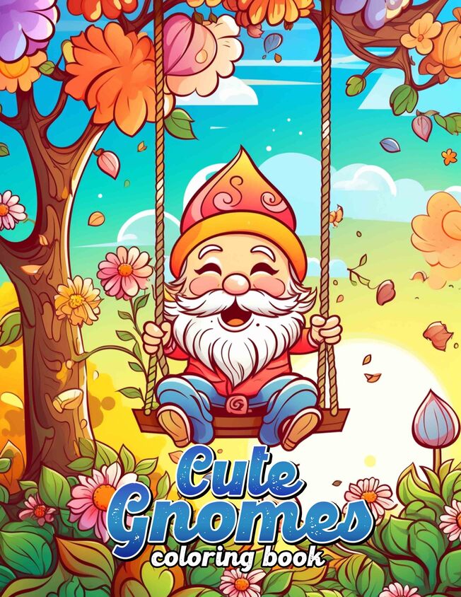 Cute Gnomes 30 Pages Printable Coloring Book